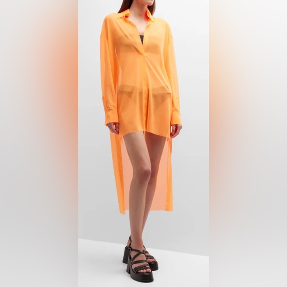 Norma Kamali Vibrant Orange Swim Cover-Up - Picture 3 of 10